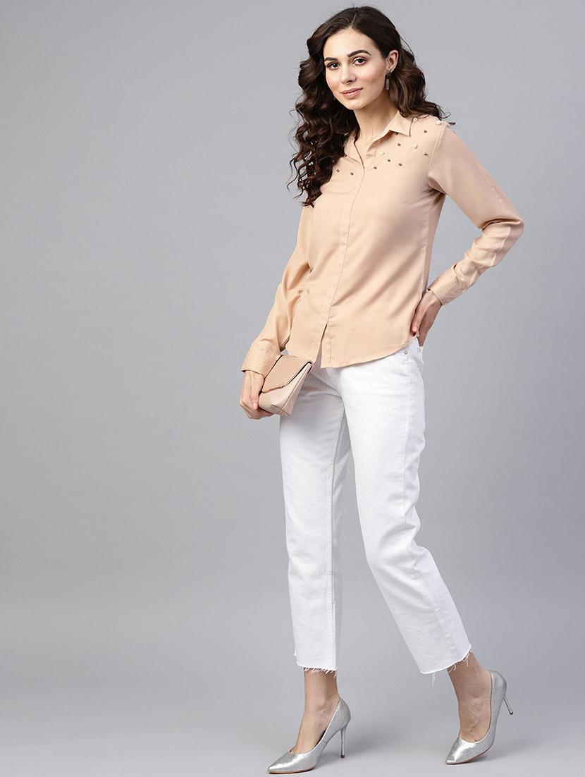 women embellished collared shirt style top - 21644599 - Standard Image - 3
