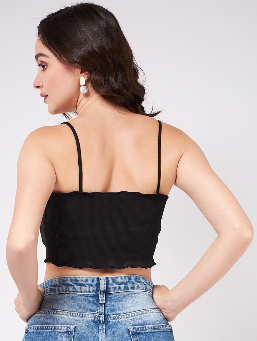 women solid sleeveless crop top - 21644609 - Standard Image - 3