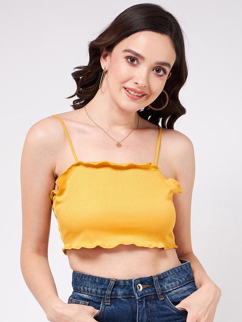 women solid sleeveless crop top - 21644610 - Standard Image - 0