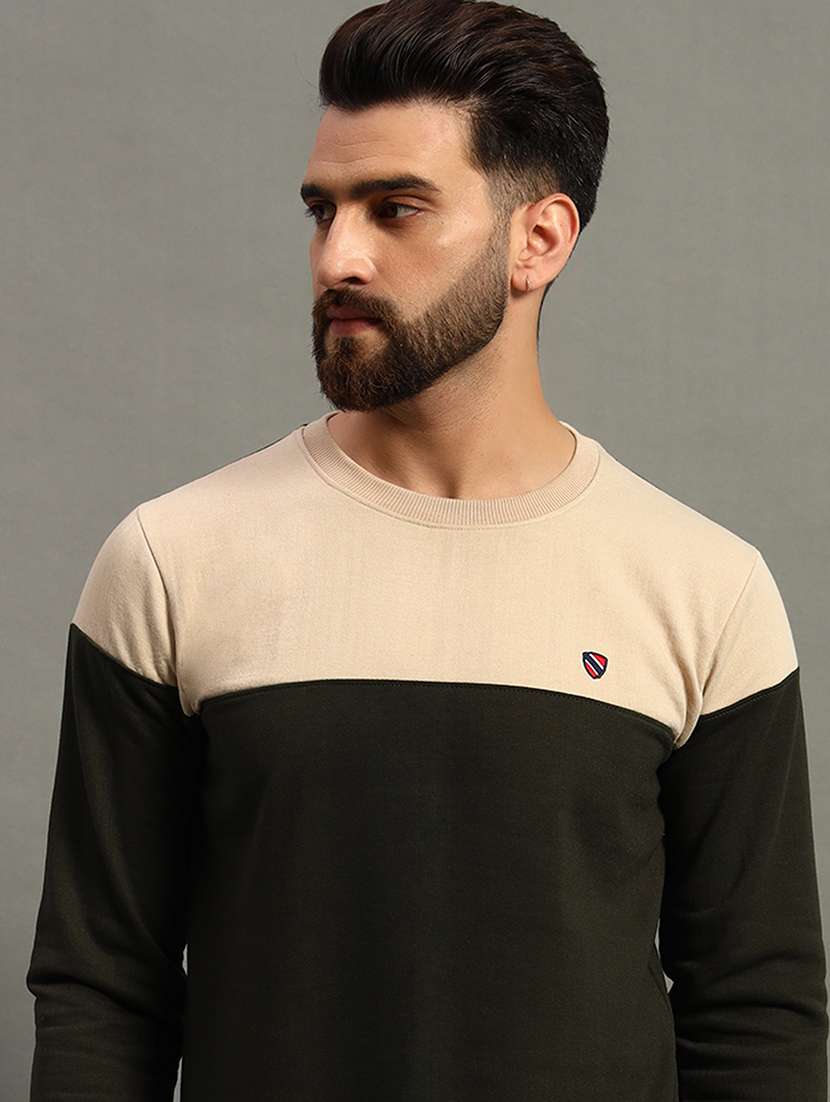 men regular fit color block long sleeve sweatshirt - 21645022 -  Standard Image - 3