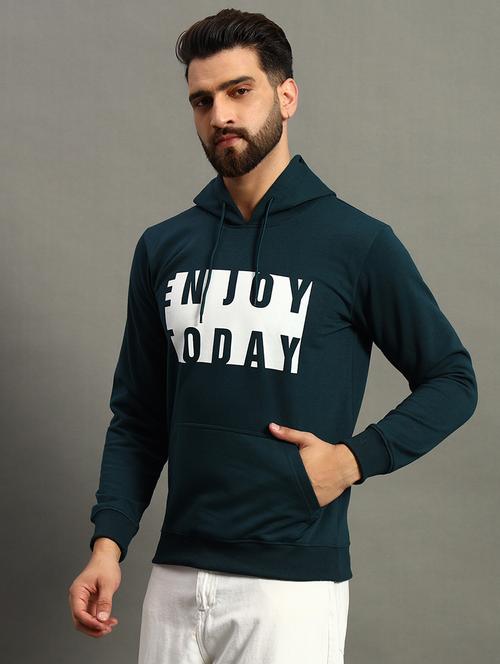 men regular fit chest print hood neck sweatshirt - 21645031 -  Standard Image - 0