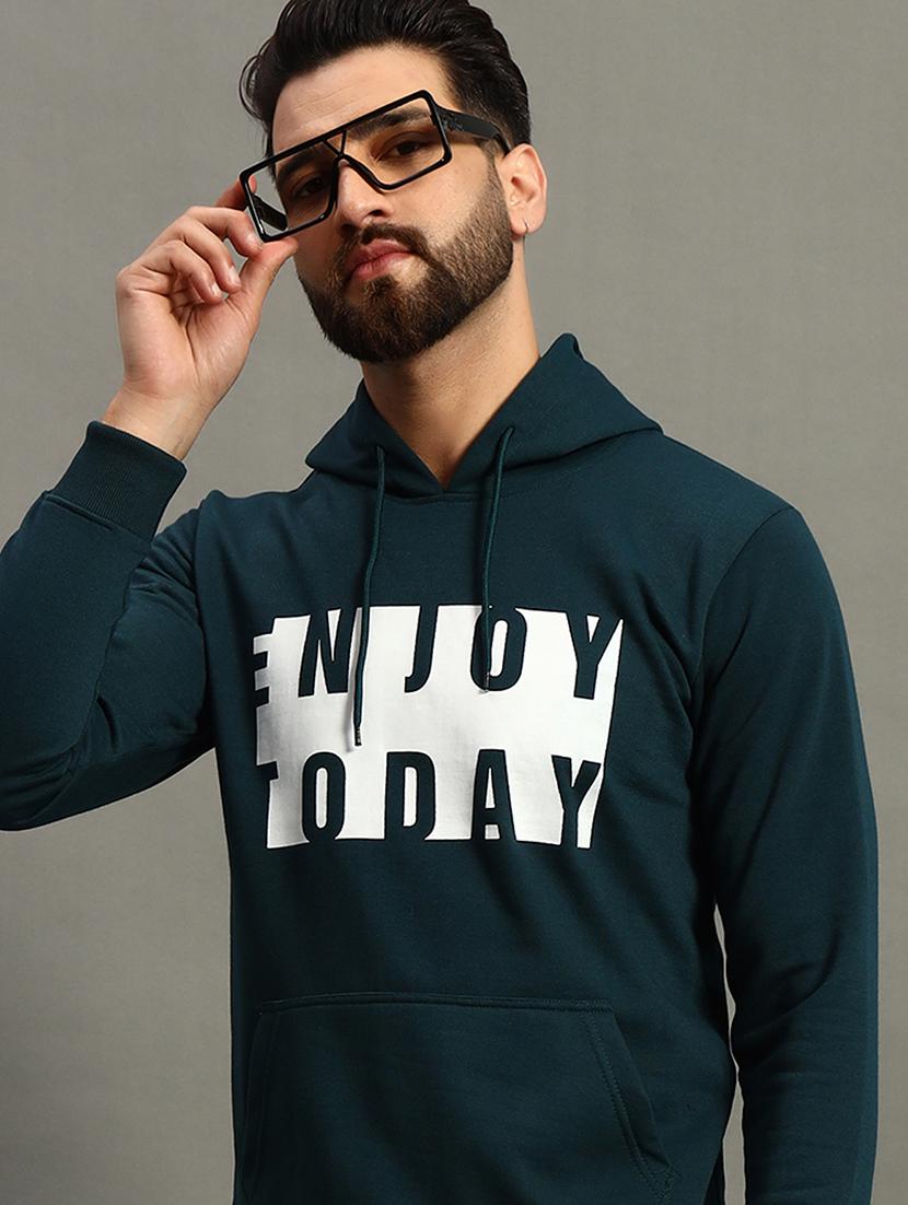 men regular fit chest print hood neck sweatshirt - 21645031 - Standard Image - 3