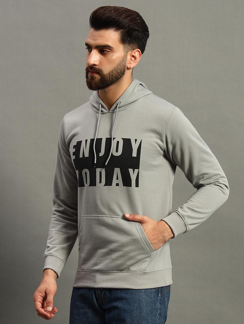 men regular fit chest print hood neck sweatshirt - 21645032 -  Zoom Image - 0