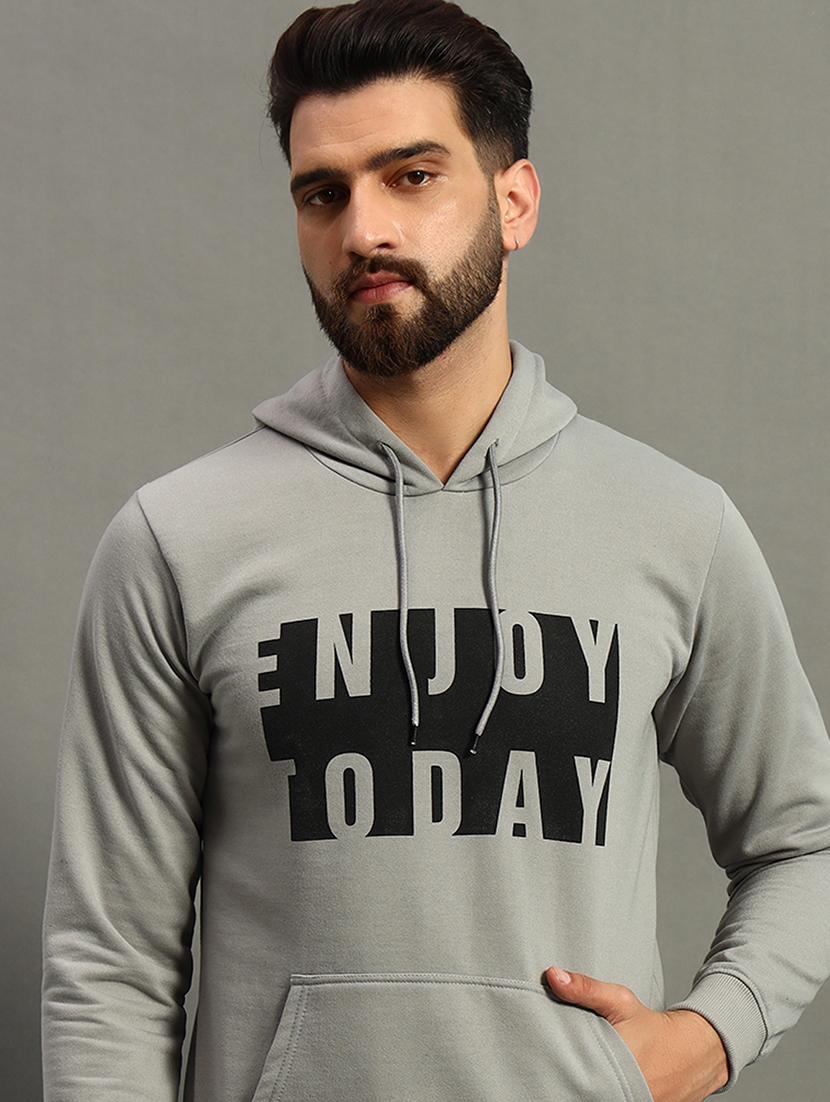 men regular fit chest print hood neck sweatshirt - 21645032 - Standard Image - 3