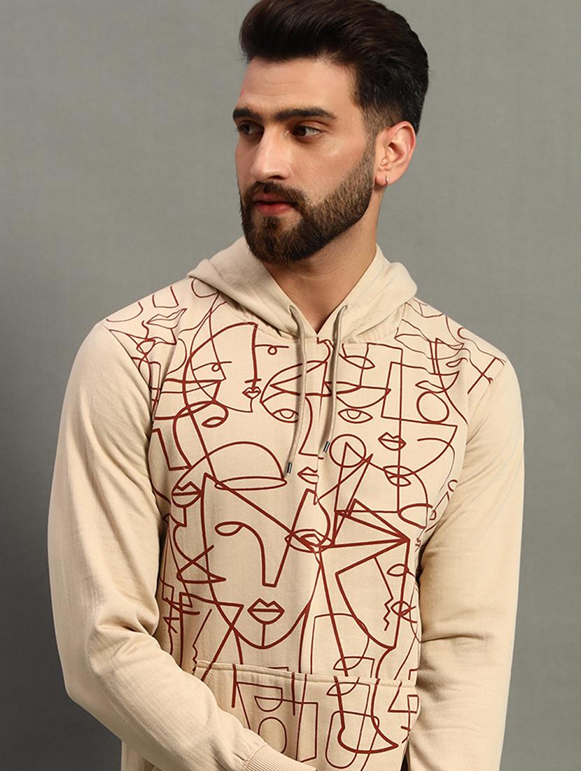 men regular fit front print hood neck sweatshirt - 21645033 - Standard Image - 3