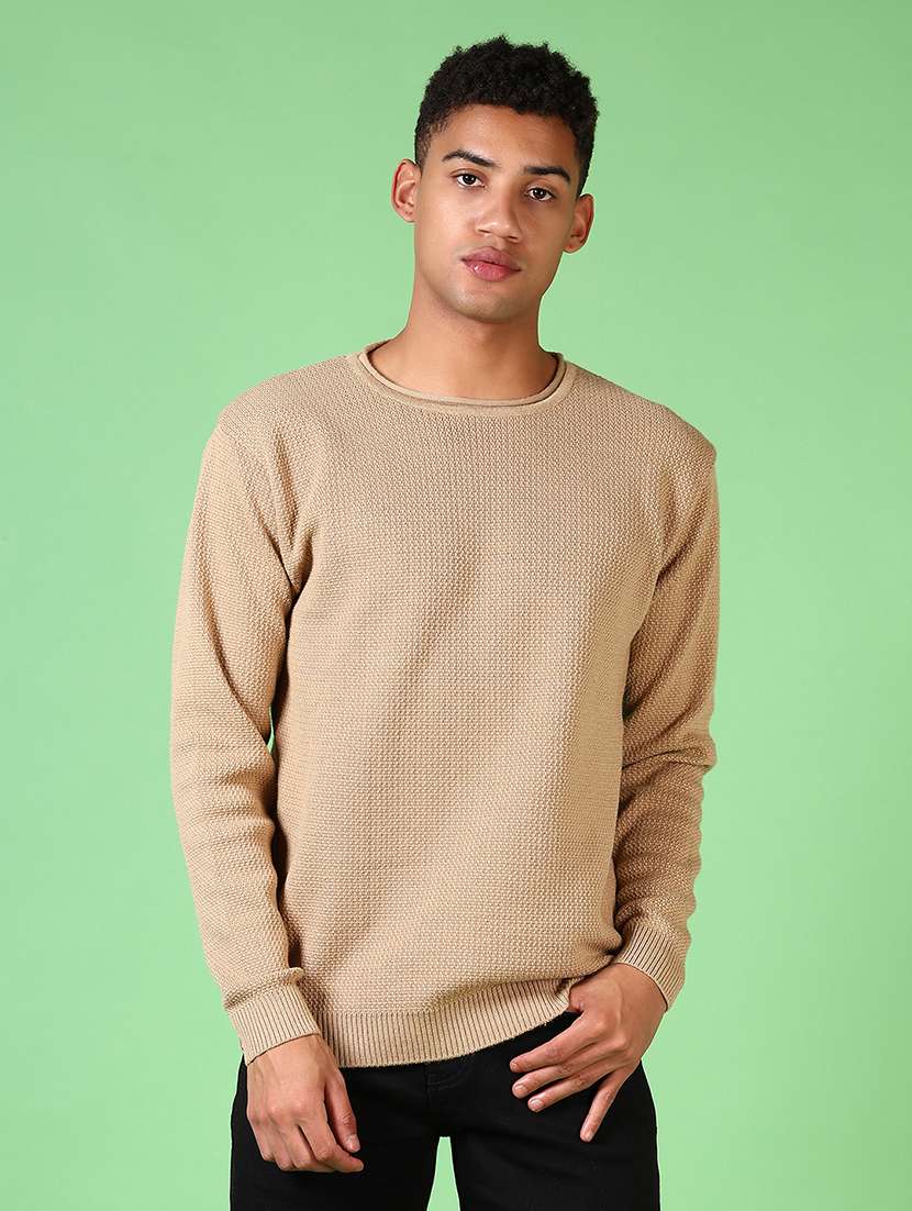 men long sleeves plain pullover - 21645086 -  Zoom Image - 0