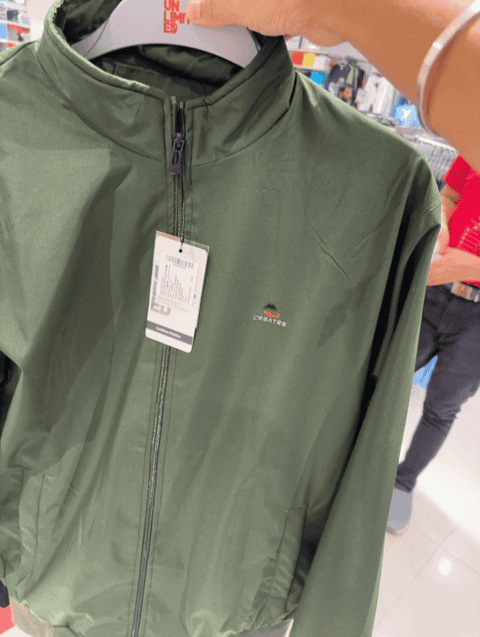 olive poly tpu casual jacket - 21645089 - Zoom Image - 0