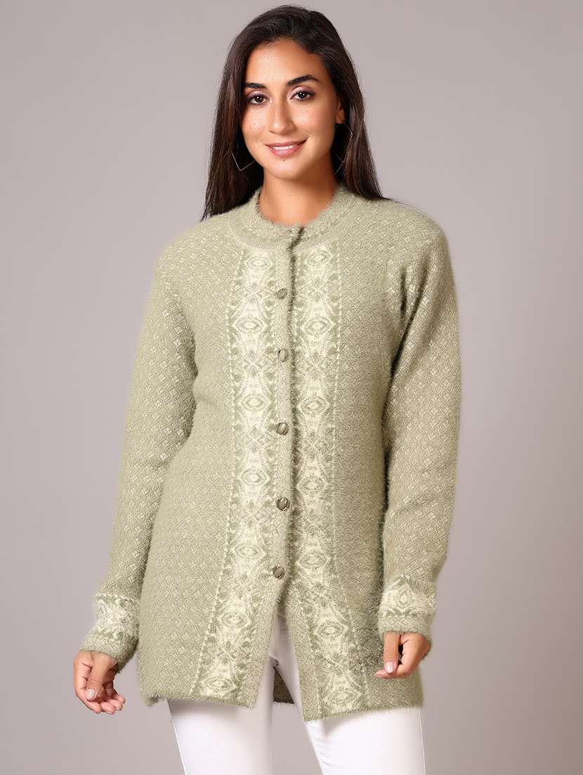 women self designed long sleeves cardigan