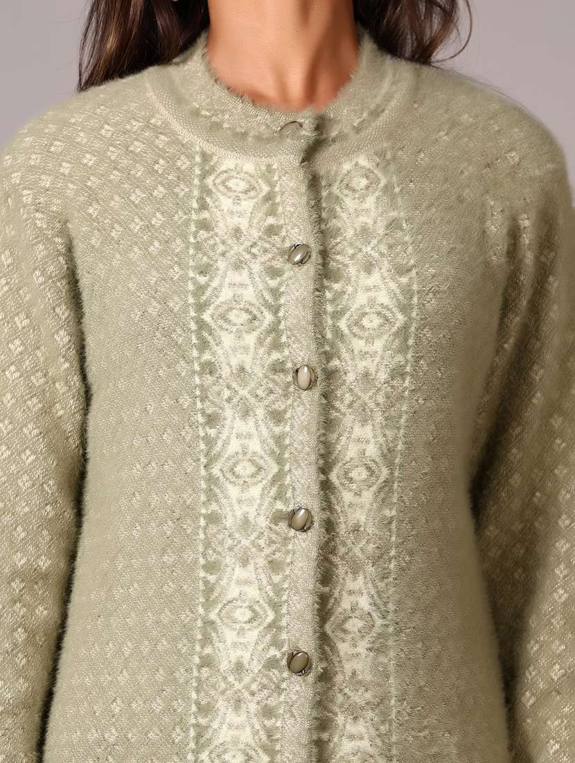 women self design long sleeve cardigan - 21645099 -  Standard Image - 5