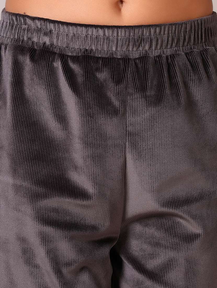 women grey embroidered palazzo - 21645106 -  Standard Image - 5