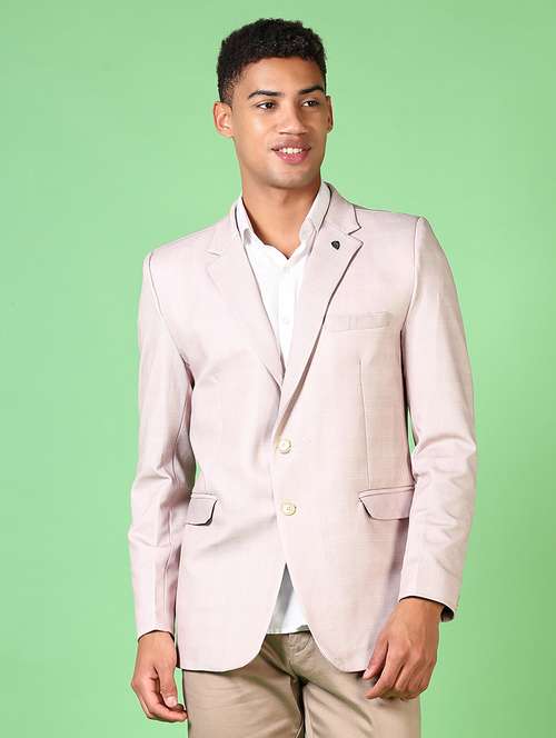 men lapel neck checkered single breasted casual blazer - 21645110 -  Standard Image - 0