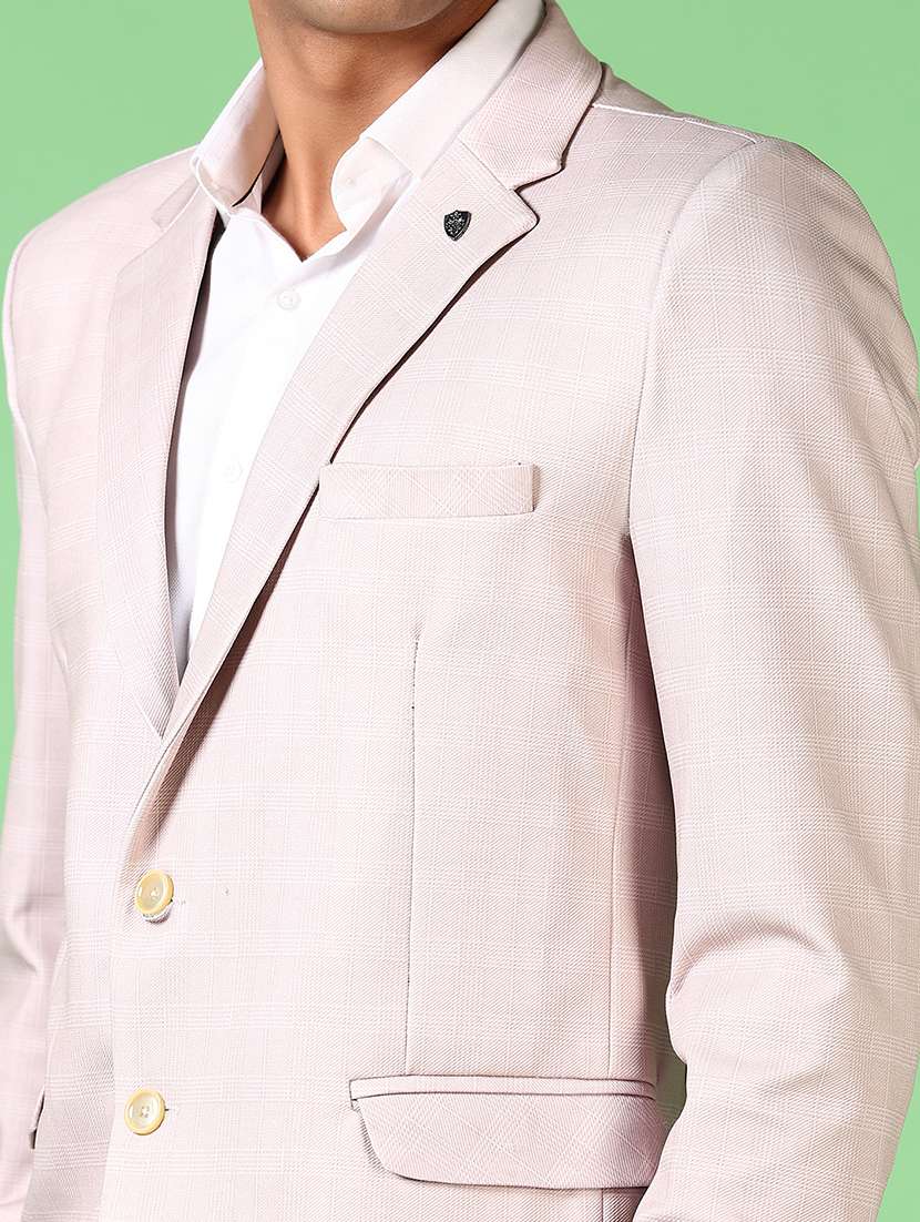 men lapel neck checkered single breasted casual blazer - 21645110 -  Standard Image - 5