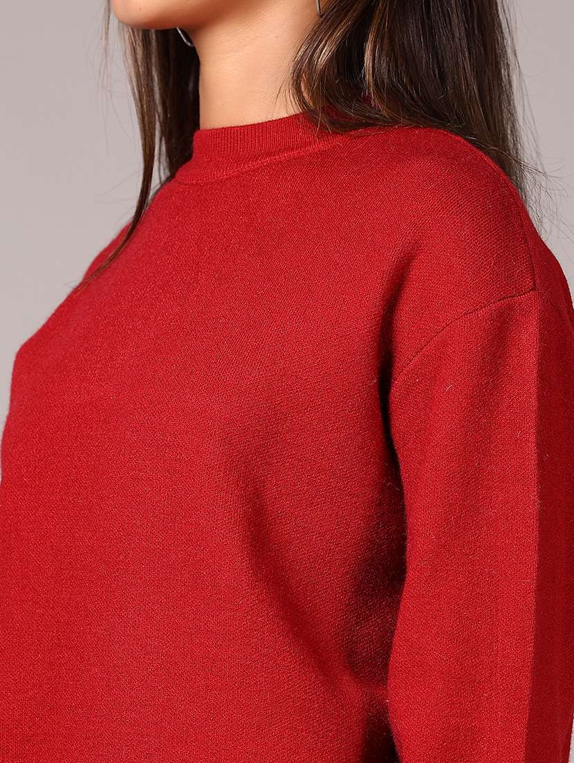 women solid long sleeve pullover - 21645252 -  Standard Image - 5