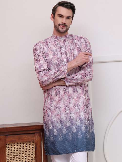 men embroidered long sleeves kurta - 21645324 -  Standard Image - 0