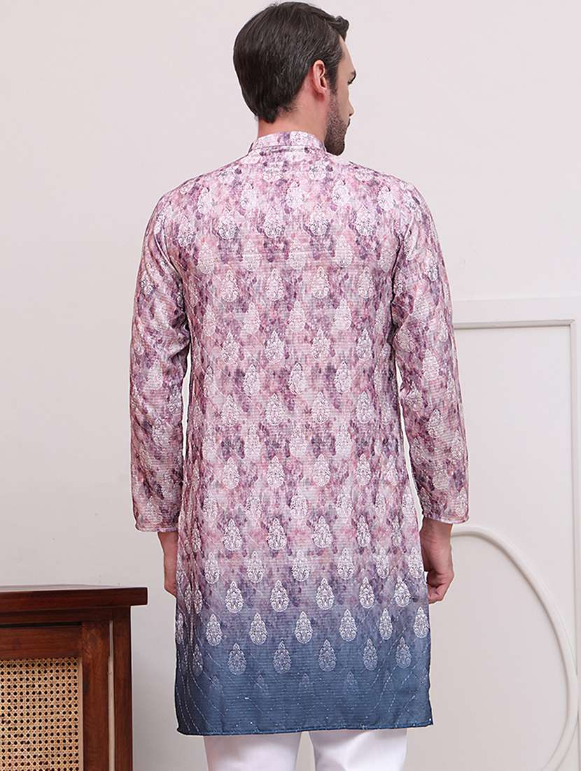 men embroidered long sleeves kurta - 21645324 -  Standard Image - 3
