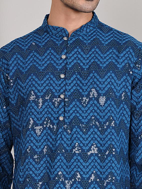 men embroidered long sleeves kurta - 21645328 - Standard Image - 5