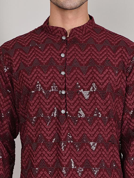 men embroidered long sleeves kurta - 21645329 - Standard Image - 5