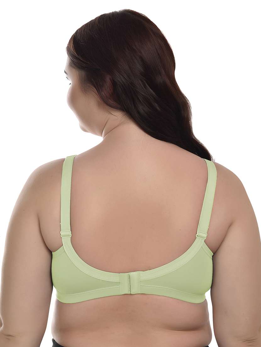 women solid lime green lycra plus size bra - 21645337 -  Standard Image - 3
