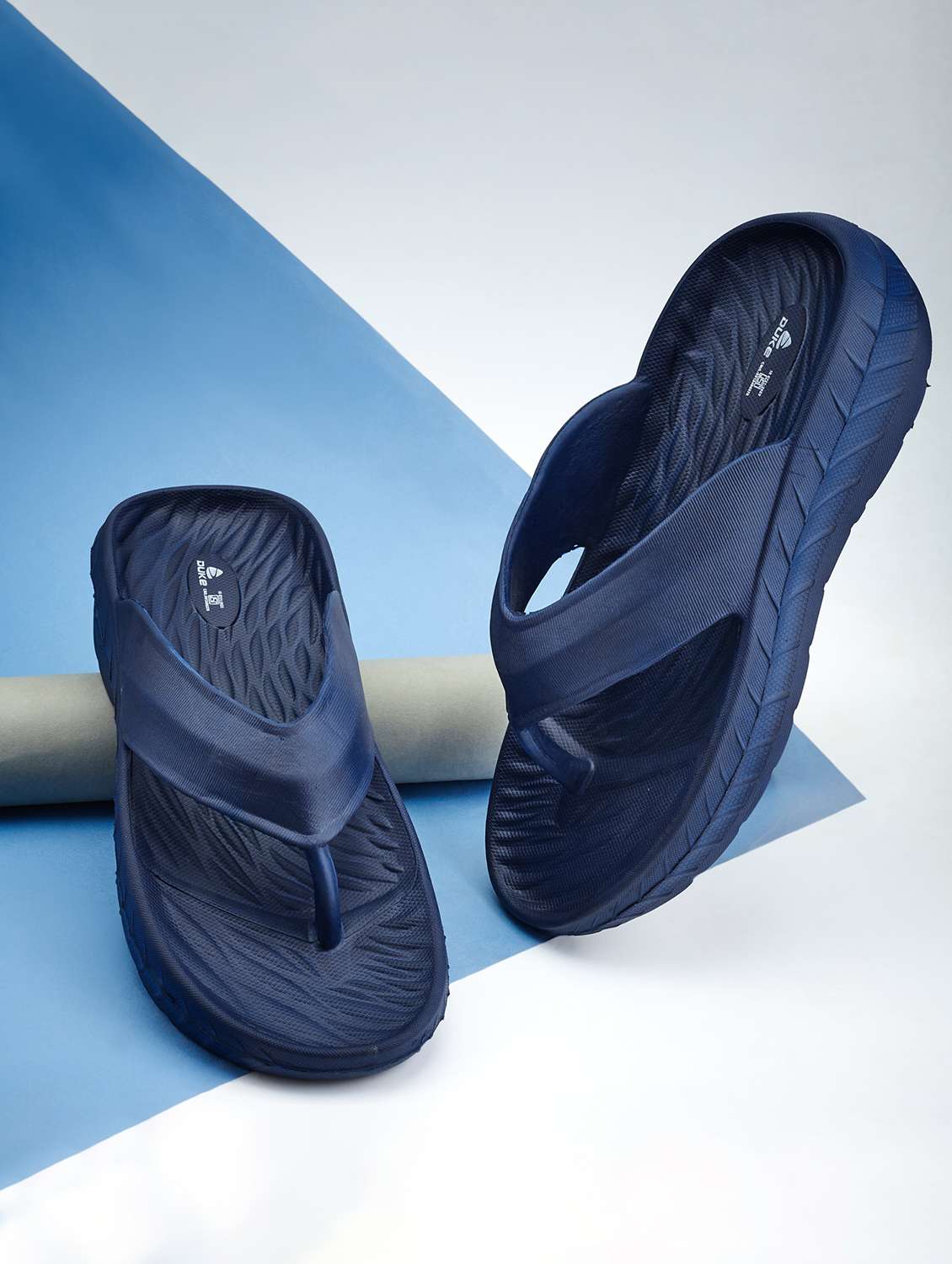 men navy blue slip on slipper
