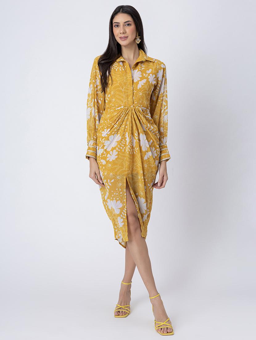 women long sleeves floral printed sheath dress - 21645462 - Zoom Image - 0