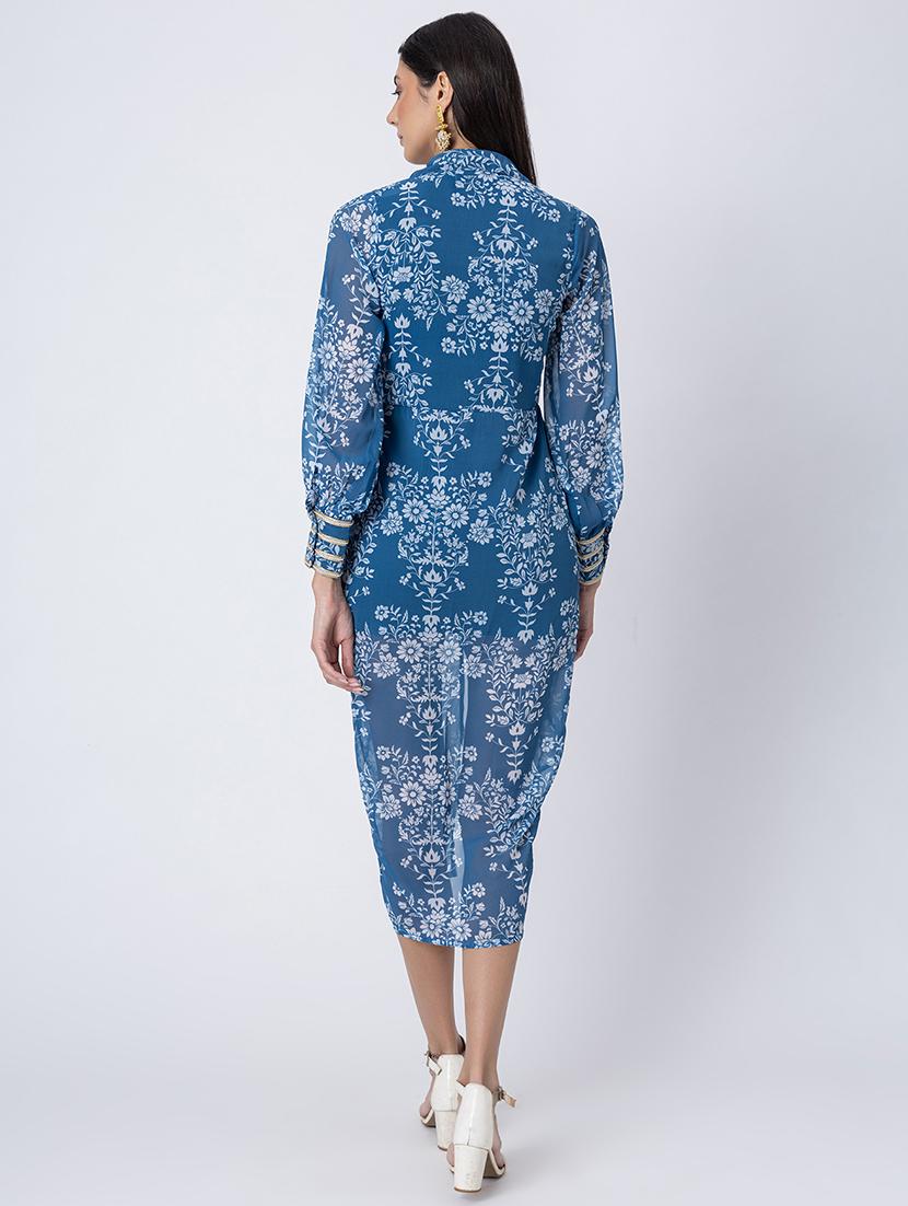 women floral print georgette bodycon dress - 21645464 - Standard Image - 3