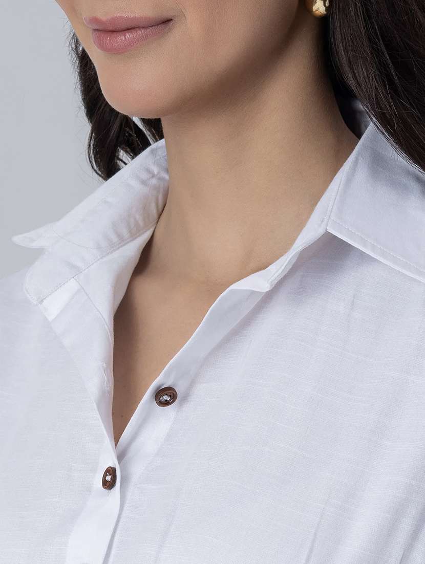 women collared solid asymmetric dress - 21645465 -  Standard Image - 5