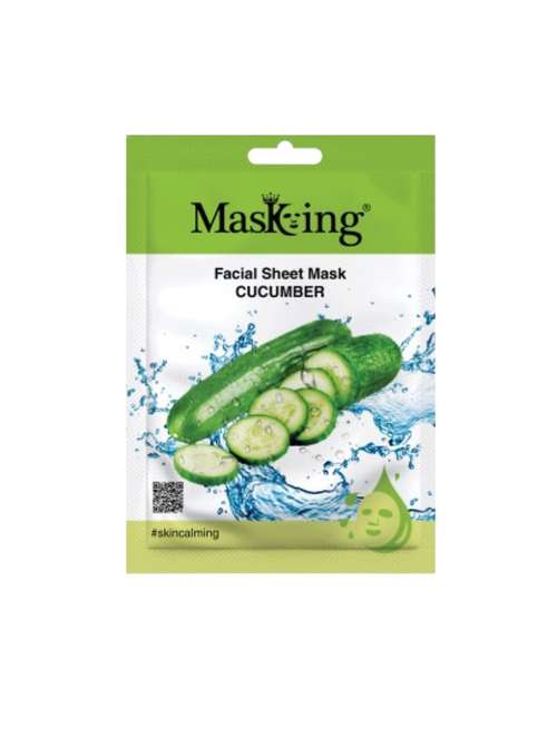 masking beauty facial sheet mask of cucumber extract for skin calming, 20ml (pack of 1) for women and men - 21645477 - Standard Image - 0