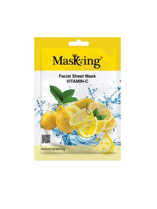 masking beauty facial sheet mask of lemon extract for skin brightening for women and men, 20ml (pack of 1) - 21645478 - Standard Image - 0