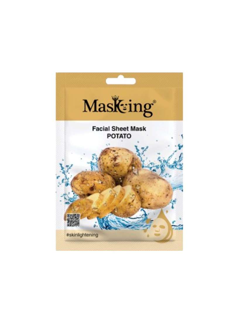 masking beauty facial sheet mask of potato extract for skin lightening for women and men, 20ml (pack of 1)