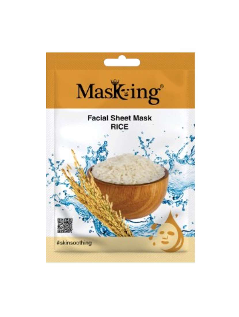 masking beauty facial sheet mask of rice extract for skin soothing for women and men, 20ml (pack of 1)