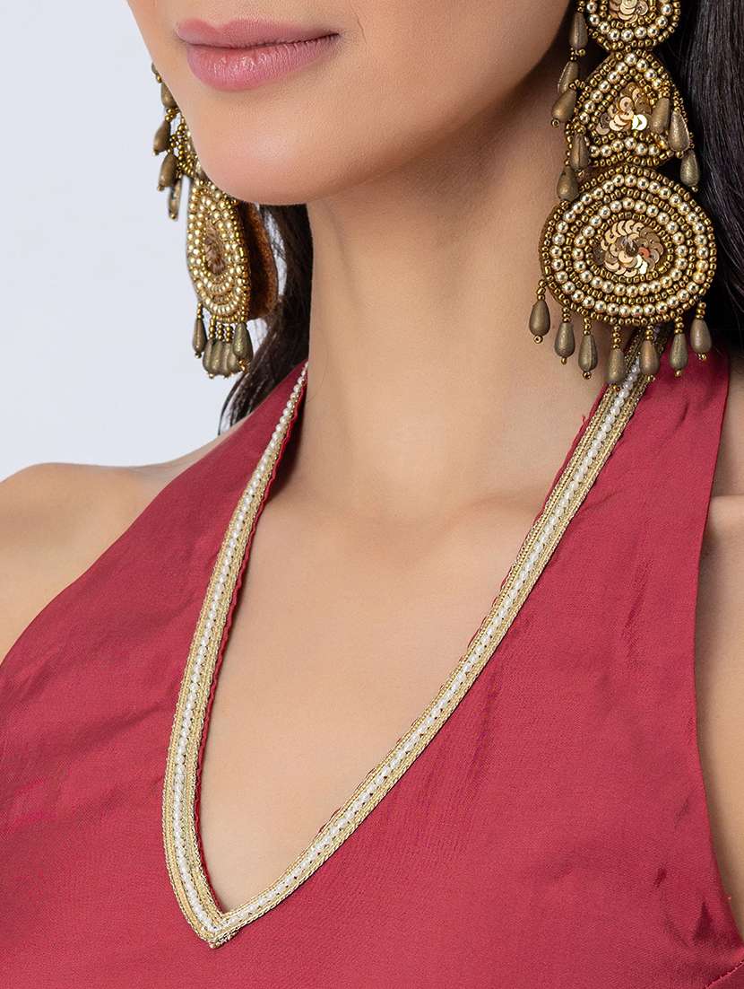 women gota detailed halter neck ethnic jumpsuit - 21645498 -  Standard Image - 5