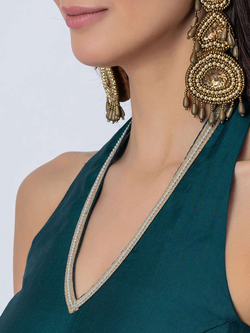 women gota detailed halter neck ethnic jumpsuit - 21645499 -  Standard Image - 5