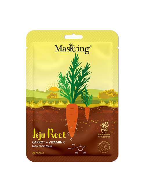masking carrot + vitamin c jeju facial sheet mask for skin hydration (pack of 1) - 21645515 - Standard Image - 0