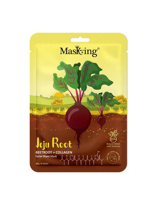 masking beetroot + collagen jeju facial sheet mask for skin hydration (pack of 1) - 21645516 - Standard Image - 0