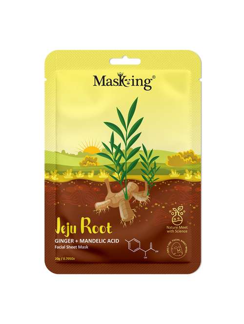 masking  ginger  + mandelic  acid  jeju facial sheet mask for skin hydration (pack of 1) - 21645518 -  Standard Image - 0