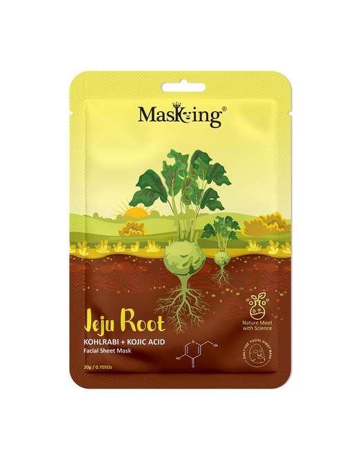 masking kohlrabi + kojic acid jeju facial sheet mask for skin hydration (pack of 1) - 21645520 - Standard Image - 0