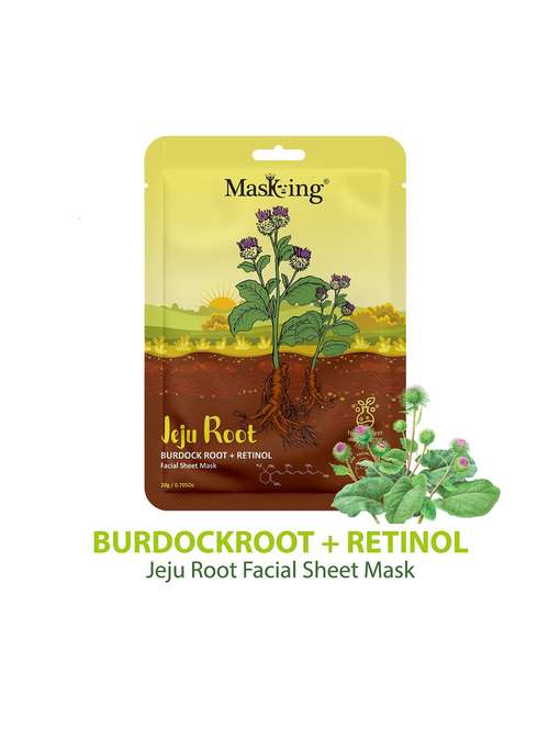 masking burdock + retinol jeju facial sheet mask for skin hydration (pack of 1) - 21645524 - Standard Image - 0