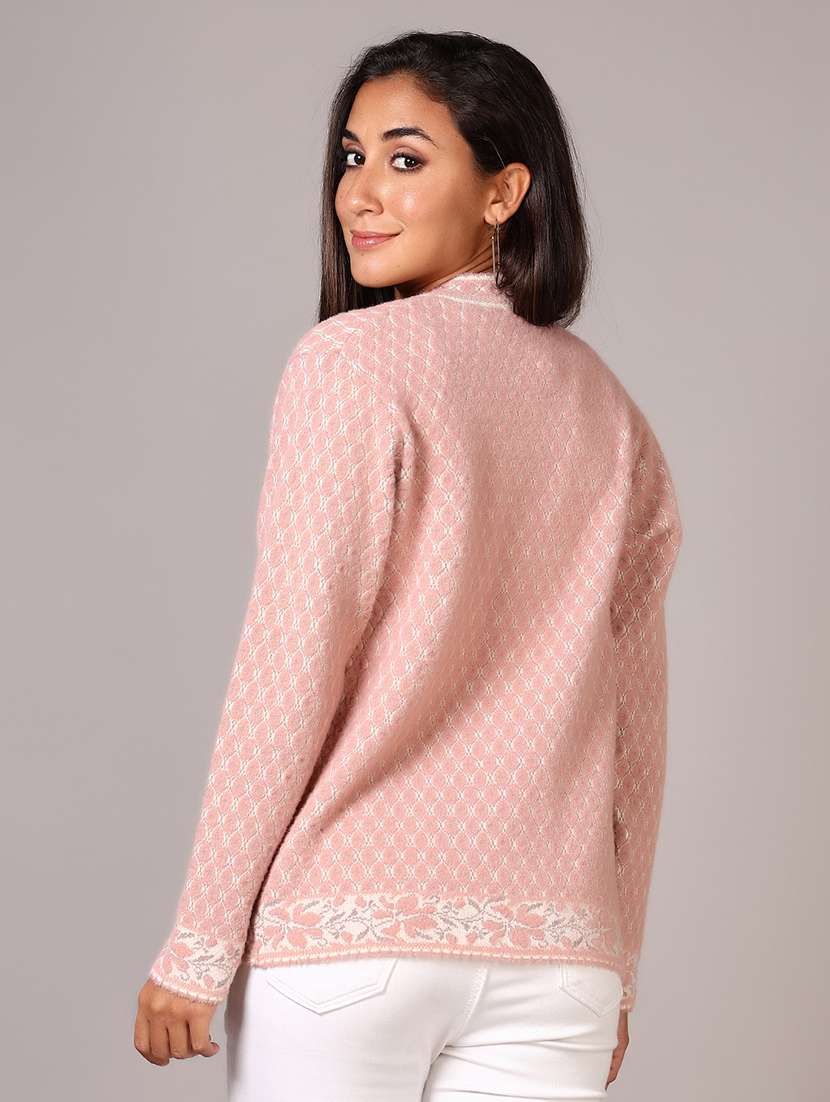 women self designed long sleeves cardigan - 21645594 -  Standard Image - 3