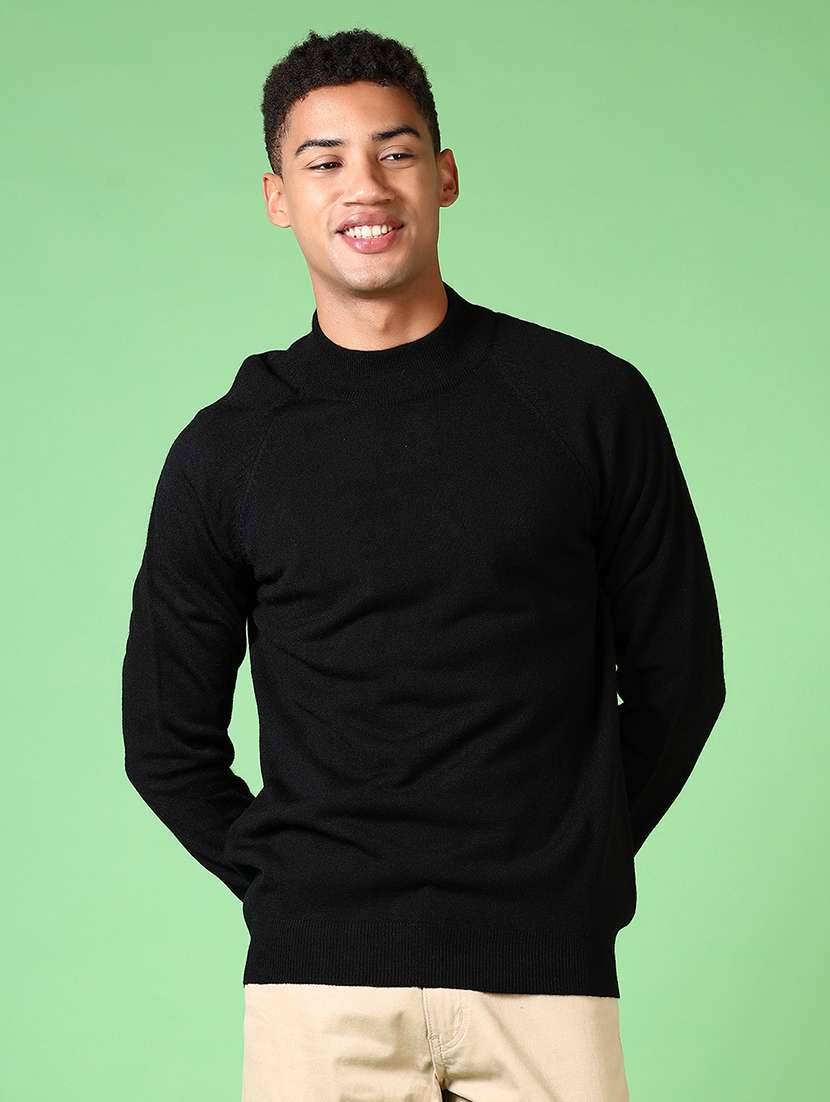 men solid long sleeve pullover - 21645600 -  Zoom Image - 0