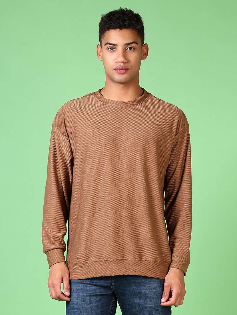 men brown long sleeve sweatshirt