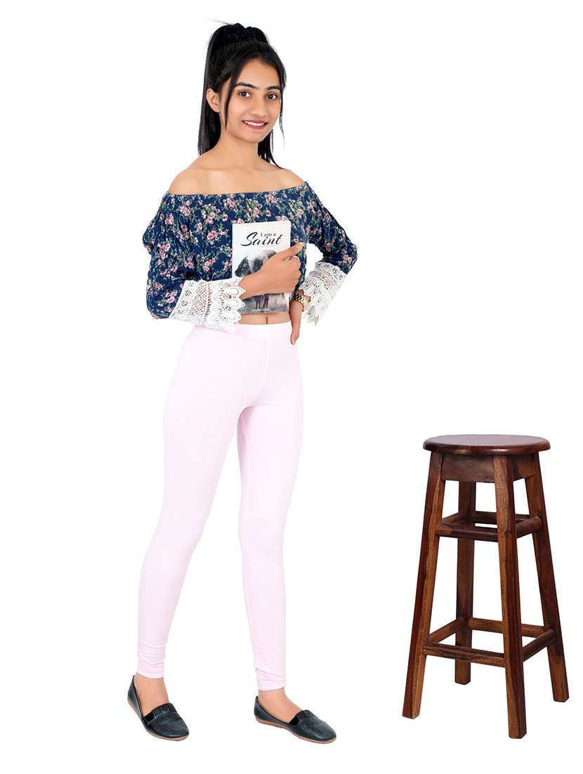 women plain ankle length mid rise leggings - 21645740 -  Standard Image - 3