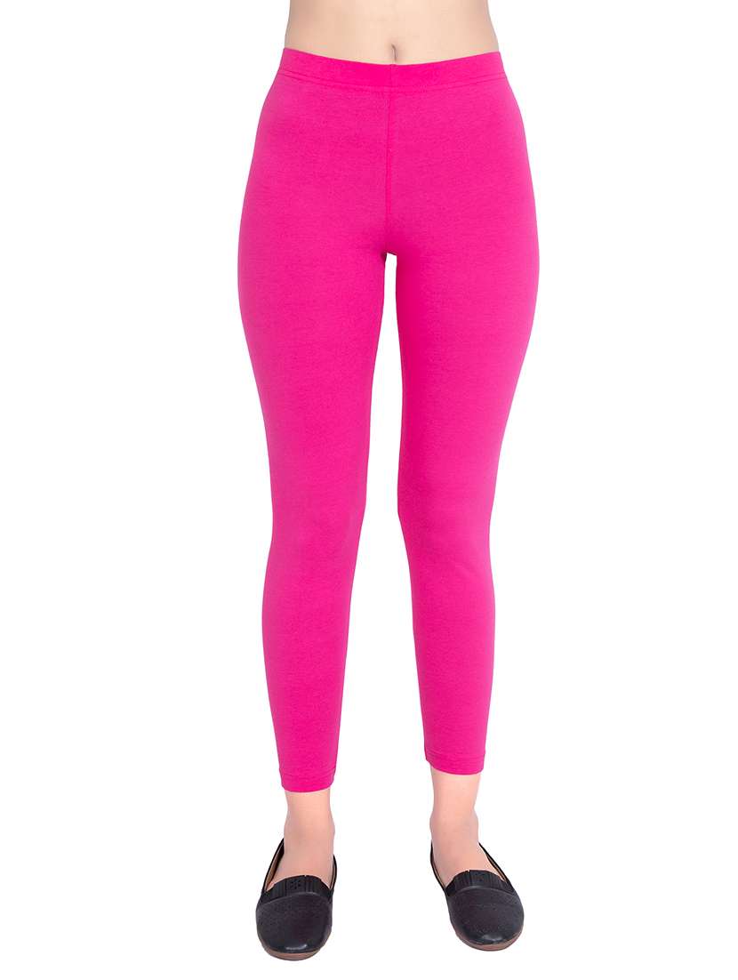 women plain ankle length mid rise leggings - 21645766 - Zoom Image - 0