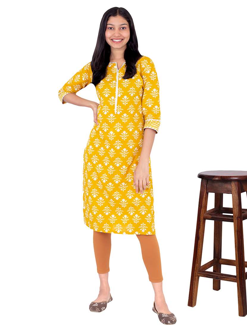 rust cotton blend leggingwomen plain ankle length mid rise leggings - 21645781 -  Standard Image - 3