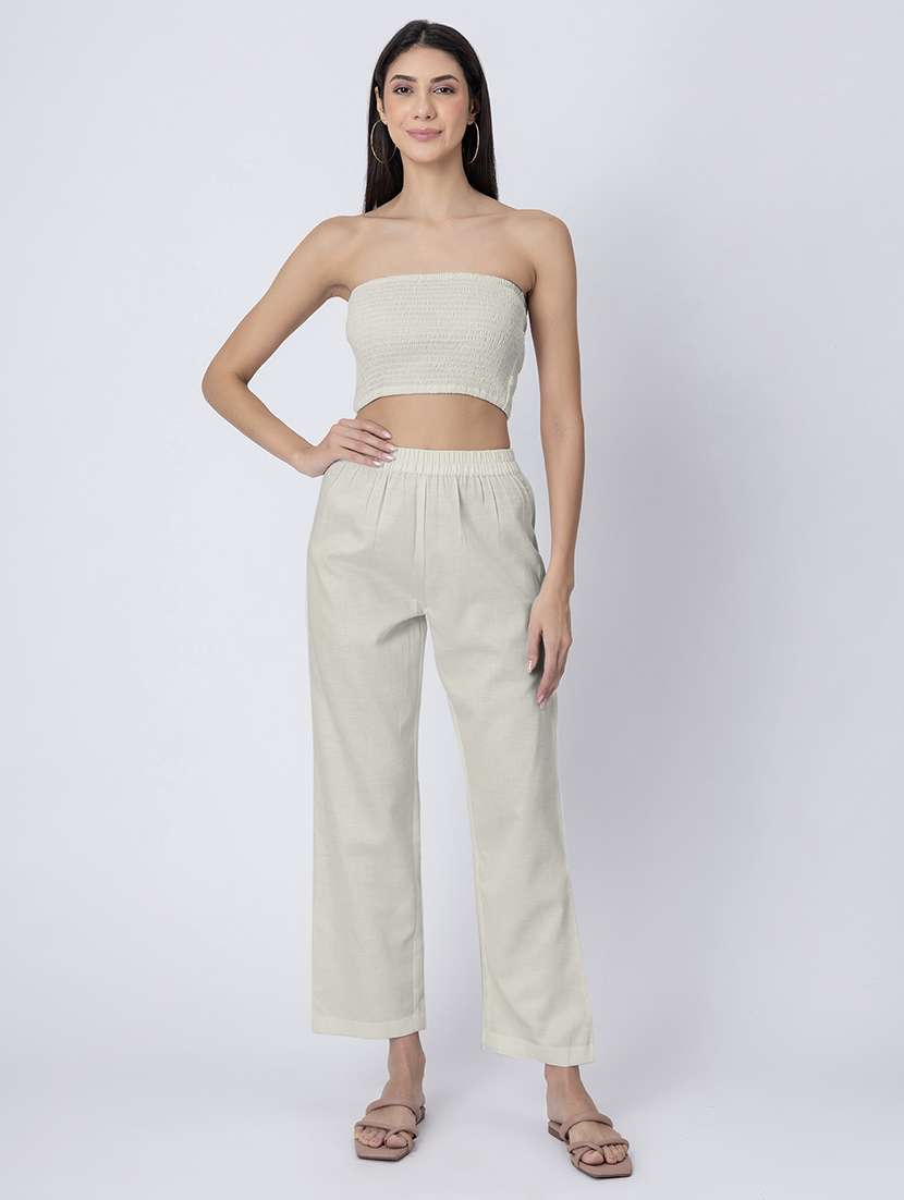 women solid kurta pant set with tube top - 21645790 -  Standard Image - 3