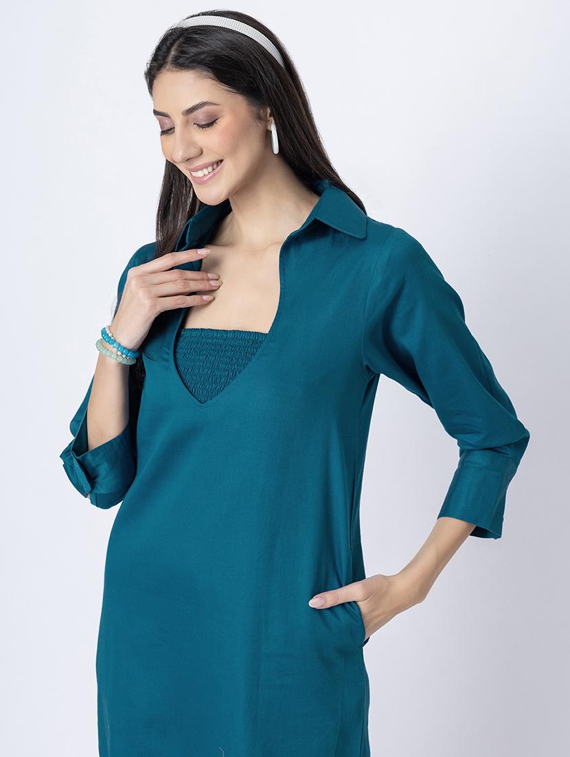 women solid kurta pant set with tube top - 21645792 - Standard Image - 5