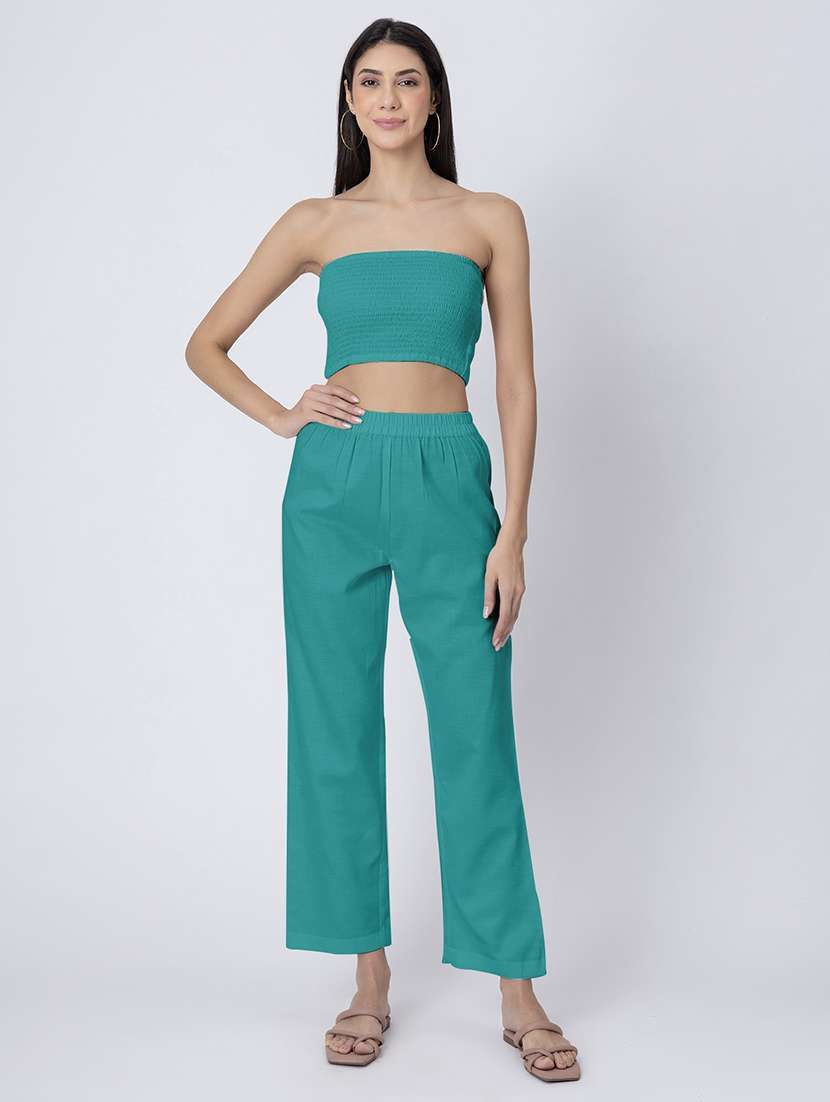 women solid kurta pant set with tube top - 21645796 -  Standard Image - 3