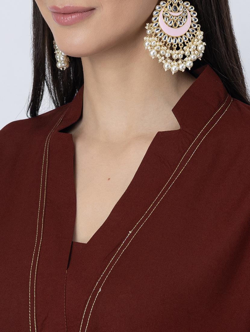 women solid mandarin neck straight kurta - 21645810 - Standard Image - 5