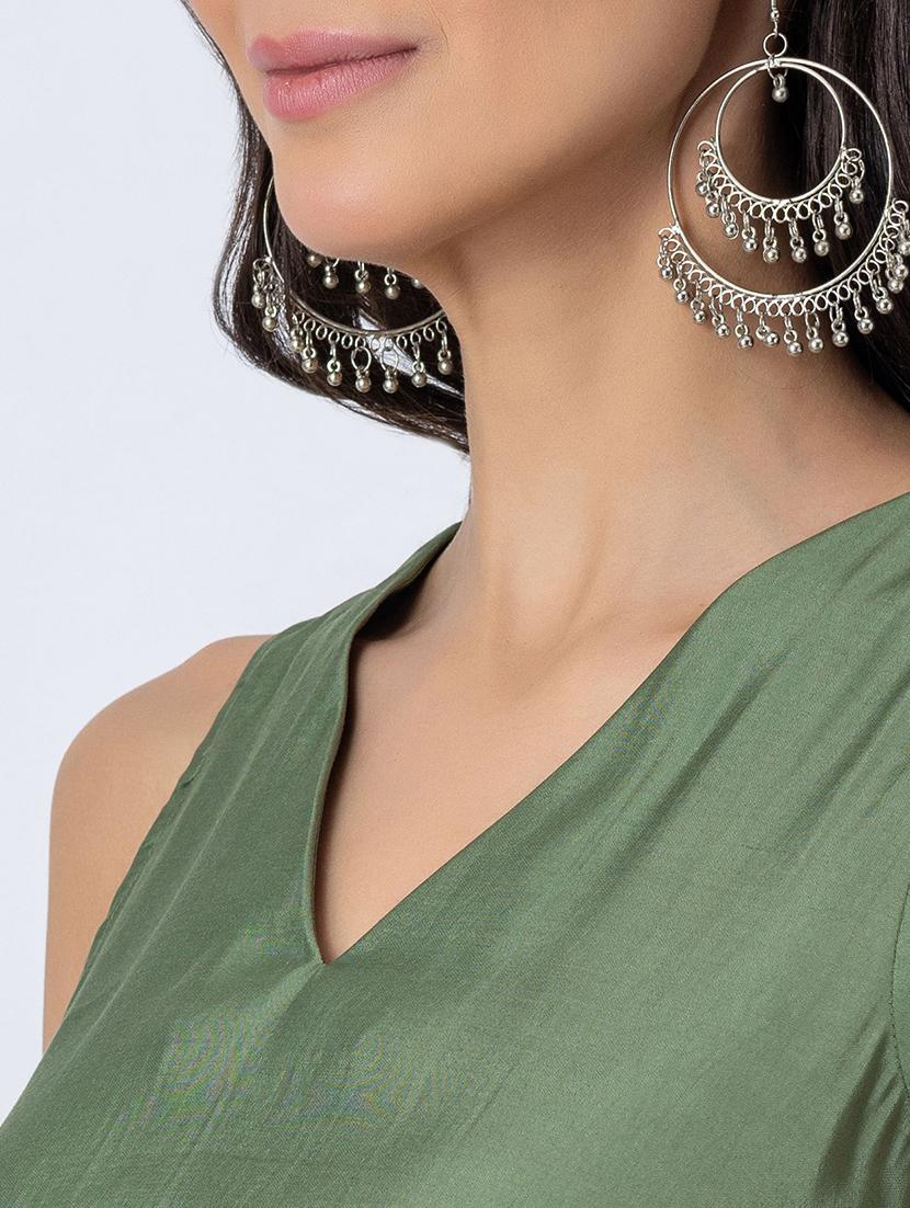 women color block v neck asymmetric kurta - 21645816 - Standard Image - 5