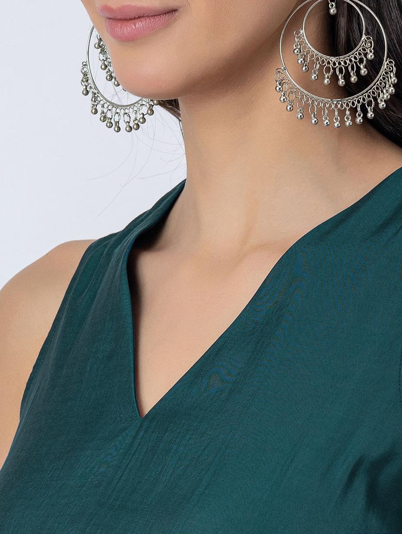 women color block v neck asymmetric kurta - 21645817 - Standard Image - 5