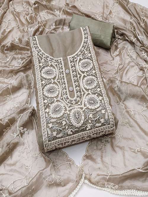 women embroidered 3-piece unstitched dress material  - 21645877 -  Standard Image - 0